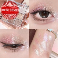 Hisyi 9-color Glow Up Palette Pearlescent Shimmer Sparkles Design Pigment 1-swipe Grid G9