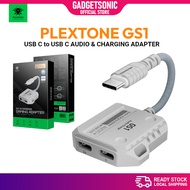 Plextone GS1 USB Type C to Dual Type-C Gaming Earphones Audio Splitter Charging Adapter HiFi DAC Mic