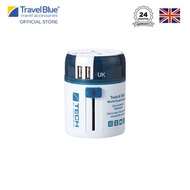 Ready Travel Blue Twist &amp; Slide Worldwide Travel Adapter With Dual USB TB272