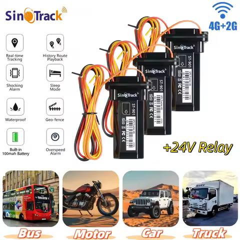 4PIN 24V Relay for Cut Engine 3units ST-901L Car Tracker for Car SUV Truck Bus Mini 4G GPS for SinoT