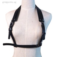 [Gridgentle] Punk Men Leather Harness Body Chest Bondage Belt Black Cosplay Erotic Belts [SG]