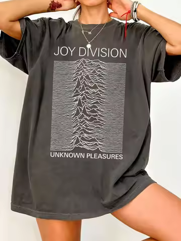 Joy Division Creative Line Print Summer High Quality 100% Cotton Casual Comfortable Men's T-Shirt Tr
