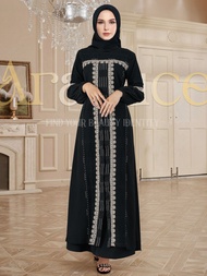Gamis wanita brukat terbaru hitam mewah dan elegan - Dress brokat hitam wanita pesta modern simple