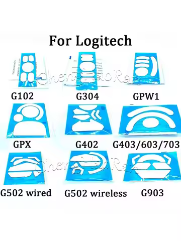 1Set White Mouse Feet Sticker For Logitech G302 G303 G304 G305 G402 G405 GPRO G502 G502X G903 GPW Mo