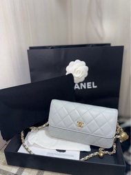 有單Chanel灰藍色金球WOC