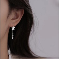 [Best Gift] S999 Silver Lotus Earstuds, Elegant Market Women's Versatile Lotus Tassel Earhooks,silve
