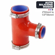 2" - 2" (51mm to 51mm) T Piece Silicone Hose +Clamps for 35mm ID BOV