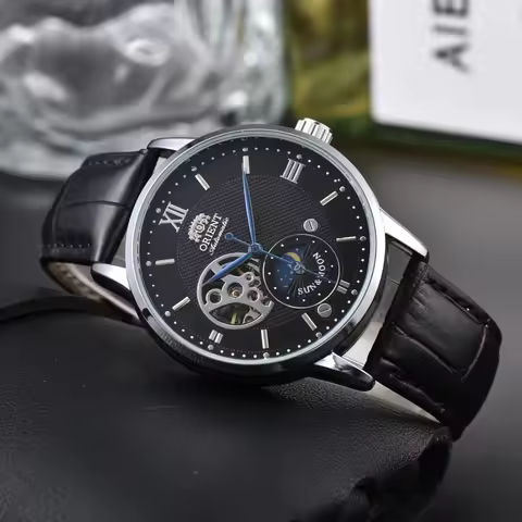 DFDG Mechanical Movement Unisex Orient Watch Full Functionality World Time Ultra-Thin Design