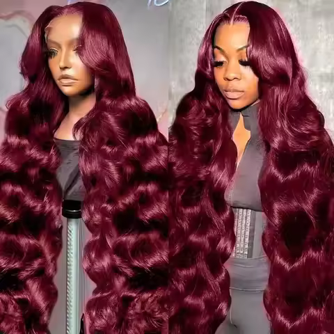 Burgundy 99J 13x6 HD Lace Frontal Wigs Human Hair 99j Body Wave 13x4 Lace Front Wigs Human Hair Braz
