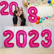 Hot Pink 2pcs Number Balloon Set Foil 32 Inch Dark pink Digital Birthday Balloons,10/12/16/18/22/24/