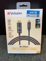 Verbatim Type C to HDMI 2.1 傳輸線 8K 200cm 66819