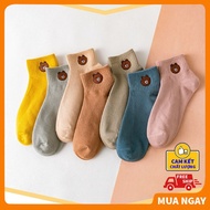 ABATI high quality cute and lovely Korean style breathable deodorant women's bear socks