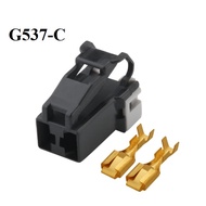 G537-6.3mm 2-hole Black Car Wiring Connector Jack