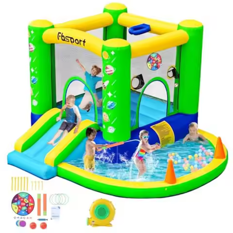 Inflatable Bounce House Bounce Castle Slide for Indoor Outdoor Toddler Baby Jumper Bouncer Jumping B