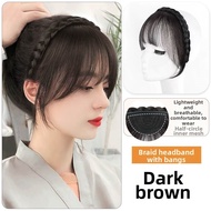 TINGGU | Cover Gray Hair Headband Fishbone Braid Fake Fringe