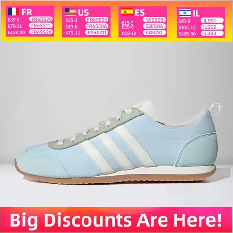 adidas VS J0G 2.0 Retro Fashion Trend Minimalist Comfort Low-Top Casual Shoes Unisex Blue and White 