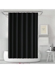 1入實色防水布料淋浴簾,加厚隔斷簾可用於浴室、廁所