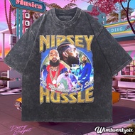 NIPSEY HUSSLE BLUE LACES VINTAGE RAP TEE (OVERSIZE WASHED T-SHIRT)