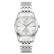 นาฬิกาข้อมือสุภาพสตรีควอทซ์ DOXA - เรือนกล่องและสร้อยคออสนิกเกิล, หน้าปัดสีขาว (รุ่น D202SSV) - ความ