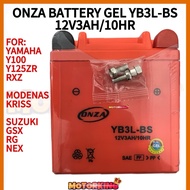 ONZA BATTERY GEL YB3L-BS YAMAHA Y100 Y125ZR RXZ MODENAS KRISS SUZUKI GSX RG NEX BATTERY MOTORSIKAL P