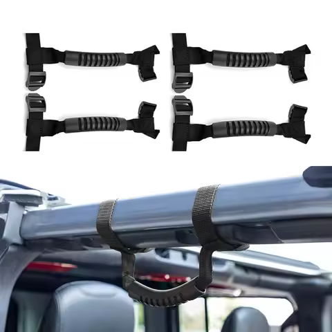 Armrest Top Grab Handles Grip Bar Pull Tab Roll Bar Mount for Jeep Wrangler CJ TJ JK JL Sports Sahar