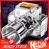 <rainbrown> 1 Set Fishing Miner Lamp High Brightness Rechargeable Smart Battery Display Illumination