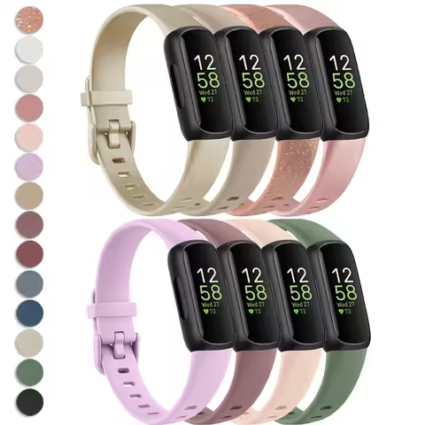 Silicone Watch Strap for Fitbit Inspire 3 Band Adjustable Watchband Sport Wristband for Fitbit Inspi