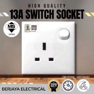 READY STOCK[ SIRIM] 13A  SWITCH SOCKET OUTLET / 13AMP 3 PIN SINGLE SWITCH SOCKET / WALL SOCKET SWITC
