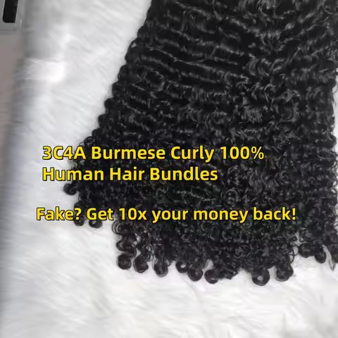 Original 3C4A Burmese Curly Hair Bundles Virgin Human Hair Burmese Vietnamese Raw Human Remy Hair Ex