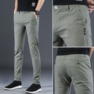 🔥Local Delivery🚚Korean Men's Slim Fit Pants Thin Ice Silk Breathable Casual Long Plain Pant Fashion 