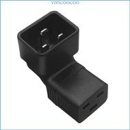 VIVI 90 Degree IEC320 C20 to IEC320 C19 Power Conversion Adapter 3 Terminals Male to Female Power Co