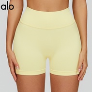 alo Seamless Knitted Tight Yoga Shorts for Women V Type Waistband Outdoor Running Sports Quick-Dry F