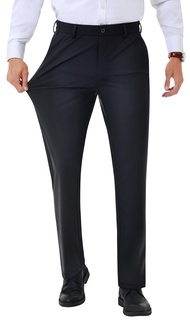 Lion Nardo Mens Stretch Dress Pants Slim Fit Dress Pants for Men Expandable Waist Casual Dress Pants