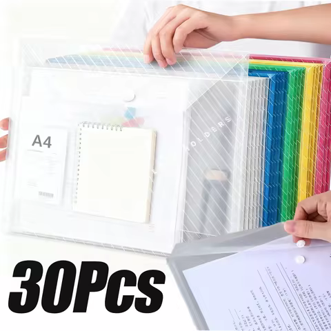 Transparent Plastic File Folder A4 Waterproof Thickened Documents Organize Storage Bag School Office