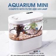 PROMO TERBATAS Aquarium Cupang Lengkap Filter + LED / Aquarium Mini