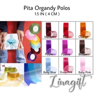 ( 3 Meter ) PITA ORGANDY POLOS 1.5 IN ( 4 CM ) - 1.5 INCH ORGANZA RIBBON SOUVENIR TRANSLUCENT