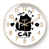 jam dinding besar jam dinding hiasan Cat Unique Mute Household Automatic Timing Clock