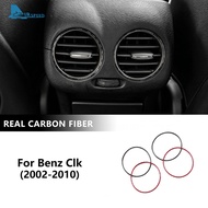 AIRSPEED Carbon Fiber For Mercedes Benz CLK 2002-2010 Car Rear Air Vent Ring Trim Interior Accessori