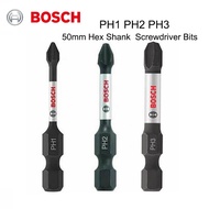Bosch 50mm Phillips Impact Drill Bit PH1 PH2 PH3 Hex Shank Screwdriver Bit Set