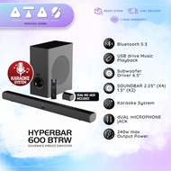 VF I Vinnfier Hyperbar 600 BTRW 240W Soundbar with 6.5" Wireless SubWoofer Karaoke Bluetooth TV Spea