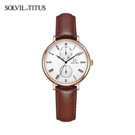 Solvil et Titus W06-03301-002 Women's Quartz Analogue Watch in White Dial and Leather Strap