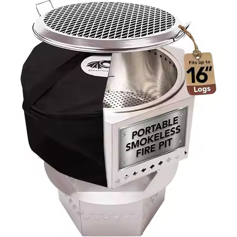 Portable Smokelirt, Accories Included: Grill, Base Stand, Carrying Case. Wood Pellet/Log Burning Out