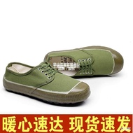 Labor protection release shoes 3537 wear-resistant and odor resistant shallow mouth men's military rubber farmland shoes single shoe flat bottomed shoes military green lazy man huoerguosideshen