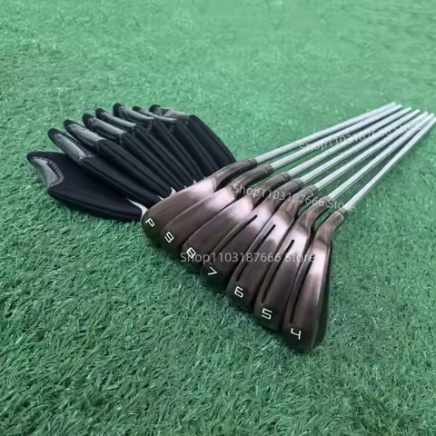 New Men's 790 Golf Clubs copper color P790 Golf Irons Fourth generation 7pcs 4-9P R/S/SR Flex Steel/