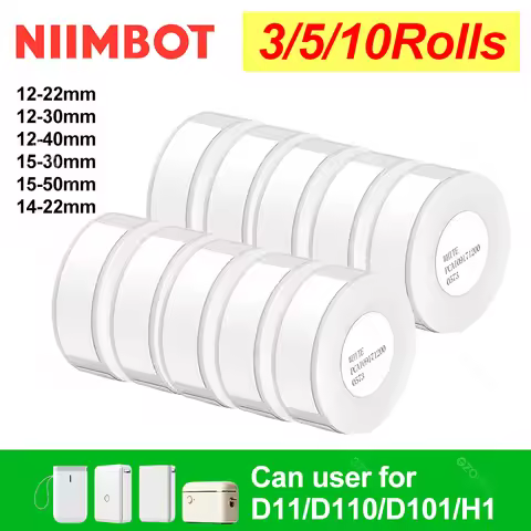 Niimbot D11 D101 D110 Offical Label Sticker Paper Rolls Various sizes of White Color Label Papers 3 