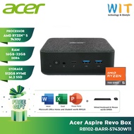Acer Aspire Revo Box RB102-BARR-57430W11 (AMD Ryzen 5 7430U/16GB-32GB RAM/512GB SSD/Office/W11/3 Yea