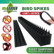 MYGARDEN 10pcs Plastic Bird Spike Wall Fence Spikes Anti Climb Fence Bird Repellent Penghalau Burung