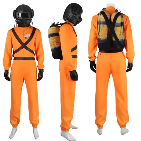 Game Lethal Company Staff Cosplay Costume Protective Jumpsuit Mask Belt Oxygen Tank Props Full Set a