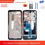 6.6นิ้วสำหรับ Realme X3 Superzoom/ X3 Realme โครงหน้ากากกลางที่อยู่อาศัยแผ่นรองรับ LCD ขนาดกลางแผงหน้าปัดอะไหล่ทดแทนการซ่อม