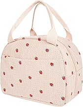 Linkidea Lunch Box for Adult, Corduroy Lunch Bag with Hand Strap, Large Capacity Lunch Bag for Every